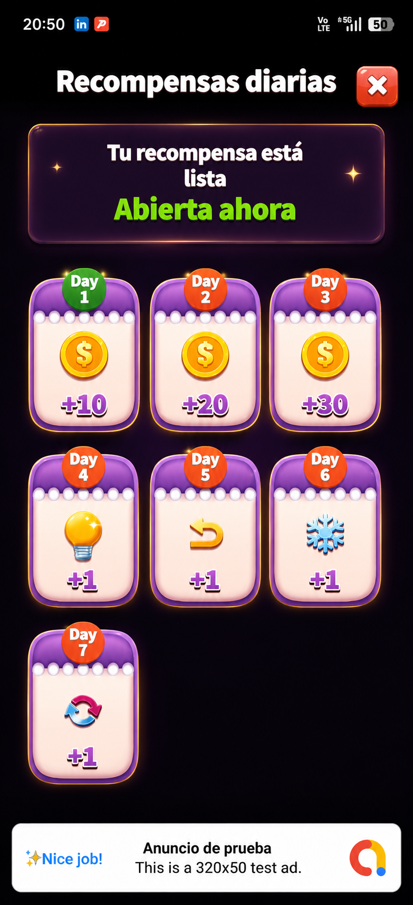 Daily rewards